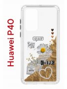Чехол-накладка Huawei P40 Kruche Print Крафтовые наклейки