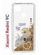 Чехол-накладка Xiaomi Redmi 9C Kruche Print Крафтовые наклейки