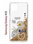 Чехол-накладка Samsung Galaxy A12/M12 Kruche Print Крафтовые наклейки