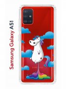 Чехол-накладка Samsung Galaxy A51 Kruche Print Flying Unicorn