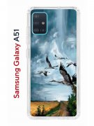Чехол-накладка Samsung Galaxy A51 Kruche Print Журавли