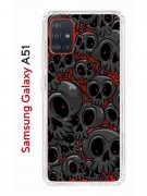 Чехол-накладка Samsung Galaxy A51 Kruche Print Skull gray