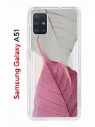 Чехол-накладка Samsung Galaxy A51 Kruche Print Pink and white