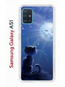 Чехол-накладка Samsung Galaxy A51 Kruche Print Лунный кот