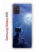 Чехол-накладка Samsung Galaxy A51 Kruche Print Лунный кот