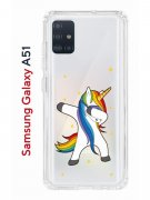 Чехол-накладка Samsung Galaxy A51 Kruche Print Единорожка