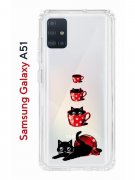 Чехол-накладка Samsung Galaxy A51 Kruche Print Котенок в чашке