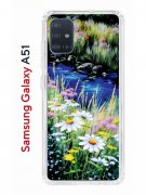 Чехол-накладка Samsung Galaxy A51 Kruche Print Ромашки у ручья