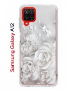 Чехол-накладка Samsung Galaxy A12 Kruche Print White roses