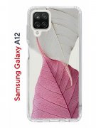 Чехол-накладка Samsung Galaxy A12/M12 Kruche Print Pink and white