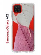 Чехол-накладка Samsung Galaxy A12/M12 Kruche Print Pink and white