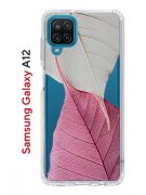 Чехол-накладка Samsung Galaxy A12/M12 Kruche Print Pink and white