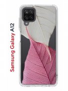 Чехол-накладка Samsung Galaxy A12/M12 Kruche Print Pink and white