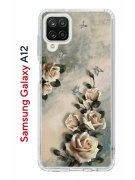 Чехол-накладка Samsung Galaxy A12/M12 Kruche Print Белая роза