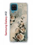 Чехол-накладка Samsung Galaxy A12/M12 Kruche Print Белая роза