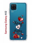 Чехол-накладка Samsung Galaxy A12/M12 Kruche Print Ягодный микс