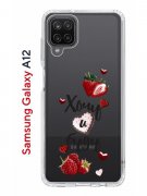 Чехол-накладка Samsung Galaxy A12/M12 Kruche Print Ягодный микс