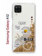 Чехол-накладка Samsung Galaxy A12/M12 Kruche Print Крафтовые наклейки