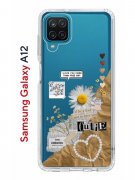 Чехол-накладка Samsung Galaxy A12/M12 Kruche Print Крафтовые наклейки