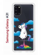 Чехол-накладка Samsung Galaxy A31 Kruche Print Flying Unicorn