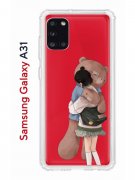 Чехол-накладка Samsung Galaxy A31 (587679) Kruche PRINT Девочка с мишкой
