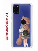 Чехол-накладка Samsung Galaxy A31 (587679) Kruche PRINT Девочка с мишкой