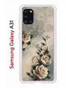 Чехол-накладка Samsung Galaxy A31 Kruche Print Белая роза