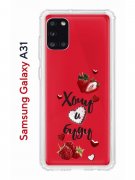 Чехол-накладка Samsung Galaxy A31 Kruche Print Ягодный микс