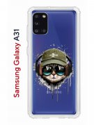 Чехол-накладка Samsung Galaxy A31 Kruche Print Кот в наушниках