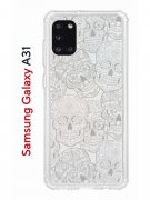 Чехол-накладка Samsung Galaxy A31 Kruche Print Skull White