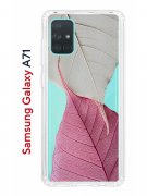 Чехол-накладка Samsung Galaxy A71 Kruche Print Pink and white