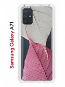 Чехол-накладка Samsung Galaxy A71 Kruche Print Pink and white