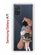 Чехол-накладка Samsung Galaxy A71 (582679) Kruche PRINT Девочка с мишкой
