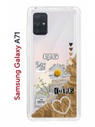Чехол-накладка Samsung Galaxy A71 Kruche Print Крафтовые наклейки
