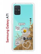 Чехол-накладка Samsung Galaxy A71 Kruche Print Крафтовые наклейки