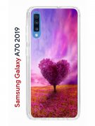 Чехол-накладка Samsung Galaxy A70 2019 Kruche Print Pink heart