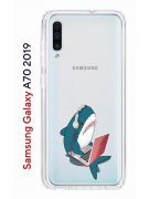 Чехол-накладка Samsung Galaxy A70 2019 Kruche Print Акула