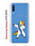 Чехол-накладка Samsung Galaxy A70 2019 Kruche Print Единорожка