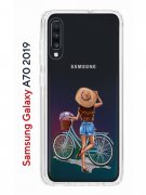 Чехол-накладка Samsung Galaxy A70 2019 Kruche Print Велосипедная прогулка