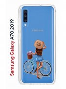 Чехол-накладка Samsung Galaxy A70 2019 Kruche Print Велосипедная прогулка