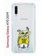 Чехол-накладка Samsung Galaxy A70 2019 Kruche Print Сова в очках