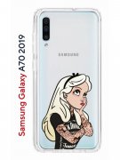 Чехол-накладка Samsung Galaxy A70 2019 Kruche Print Tattoo Girl