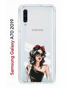 Чехол-накладка Samsung Galaxy A70 2019 Kruche Print Фэшн леди