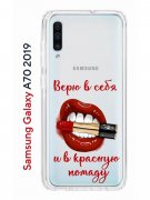 Чехол-накладка Samsung Galaxy A70 2019 Kruche Print Red lipstick