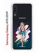 Чехол-накладка Samsung Galaxy A70 2019 Kruche Print Fashion Girl