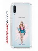 Чехол-накладка Samsung Galaxy A70 2019 Kruche Print Fashion Girl