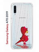 Чехол-накладка Samsung Galaxy A70 2019 Kruche Print Девочка с зонтом