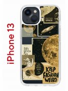 Чехол-накладка iPhone 13 Kruche Print Стикеры Космос