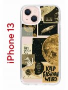 Чехол-накладка iPhone 13 Kruche Print Стикеры Космос