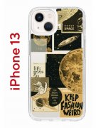 Чехол-накладка iPhone 13 Kruche Print Стикеры Космос
